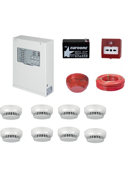 Yangın Alarmı 8 Li Kablo Dahil