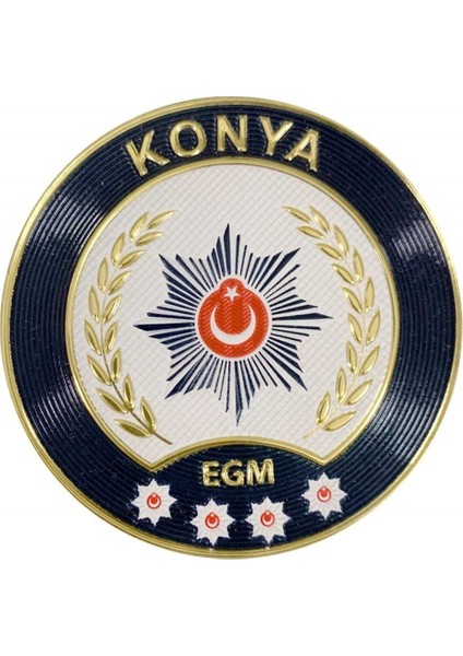 Konya Polis Kol Arması 3D Plastik Tpu, Yeni Tip, Cırtlı, Standart Ölçü, 1.sınıf Kalite
