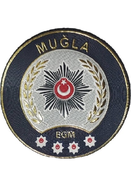 Muğla Polis Kol Arması 3D Plastik Tpu, Yeni Tip, Cırtlı, Standart Ölçü, 1.sınıf Kalite