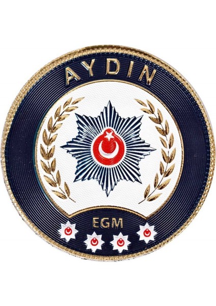 Aydın Polis Kol Arması 3D Plastik Tpu, Yeni Tip, Cırtlı, Standart Ölçü, 1.sınıf Kalite