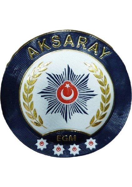 Aksaray Polis Kol Arması 3D Plastik Tpu, Yeni Tip, Cırtlı, Standart Ölçü, 1.sınıf Kalite