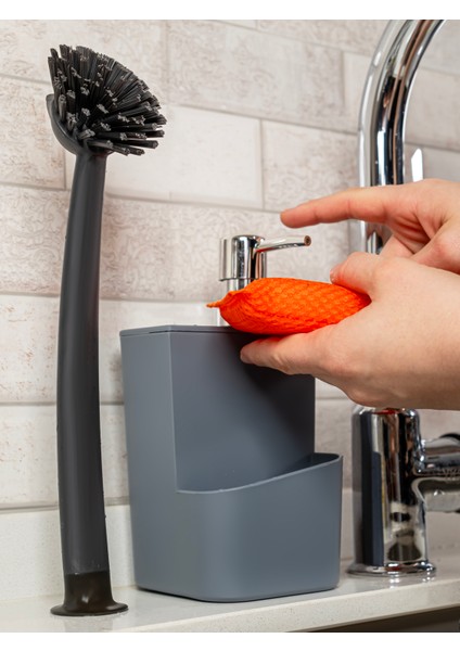 Sünger Hazneli Gümüş Kapaklı Mutfak Sıvı Sabunluk fiyatları