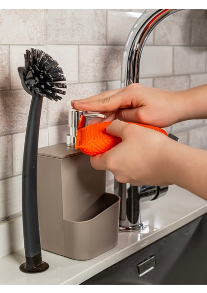 Sünger Hazneli Gümüş Kapaklı Mutfak Sıvı Sabunluk fiyatları