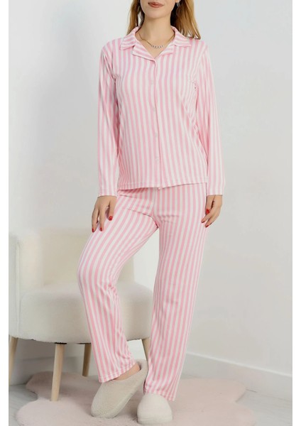 Pembe Çizgili Pijama Takımı