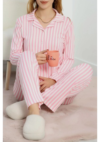 Pembe Çizgili Pijama Takımı indirimleri