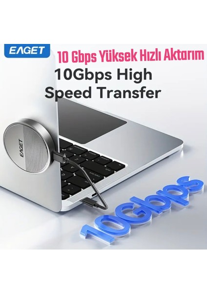 22302242 M.2 Nvme Ssd Muhafaza Kutusu Magsafeli 3.2 Gen2 10Gbps Süper Hızlı Magsafe Yapışkanlı Manyetik Telefon Tablet Macbook ipad Laptop Type-C Girişli Tüm Cihazlara Uyumlu Son Nesil Teknoloji