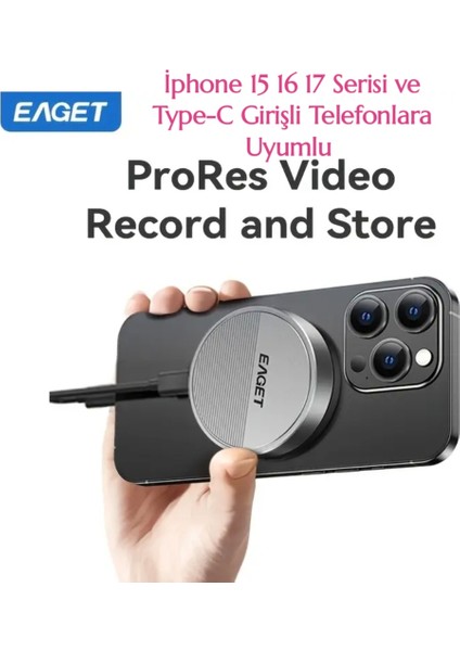 22302242 M.2 Nvme Ssd Muhafaza Kutusu Magsafeli 3.2 Gen2 10Gbps Süper Hızlı Magsafe Yapışkanlı Manyetik Telefon Tablet Macbook ipad Laptop Type-C Girişli Tüm Cihazlara Uyumlu Son Nesil Teknoloji