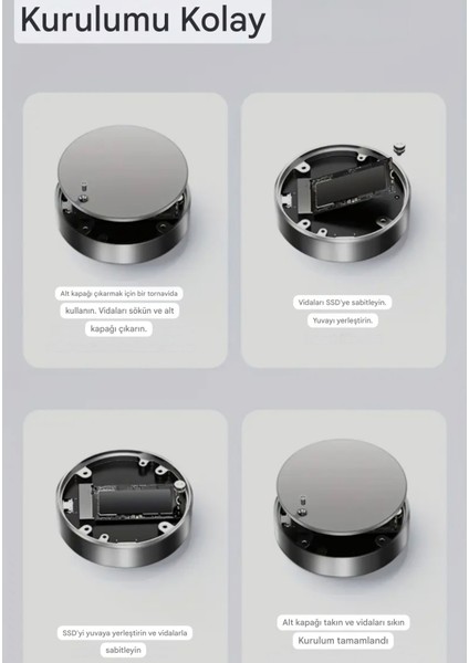 22302242 M.2 Nvme Ssd Muhafaza Kutusu Magsafeli 3.2 Gen2 10Gbps Süper Hızlı Magsafe Yapışkanlı Manyetik Telefon Tablet Macbook ipad Laptop Type-C Girişli Tüm Cihazlara Uyumlu Son Nesil Teknoloji indirimleri