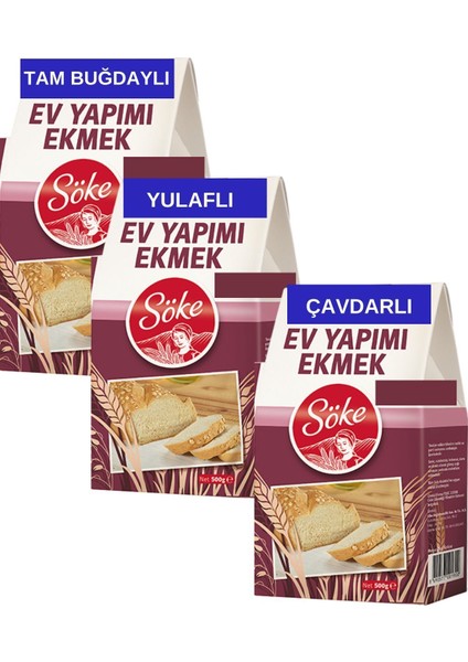 Ev Yapımı Ekmek Tam Buğdaylı Yulaflı Çavdarlı Un Karışım 3X500 G 3lü Set