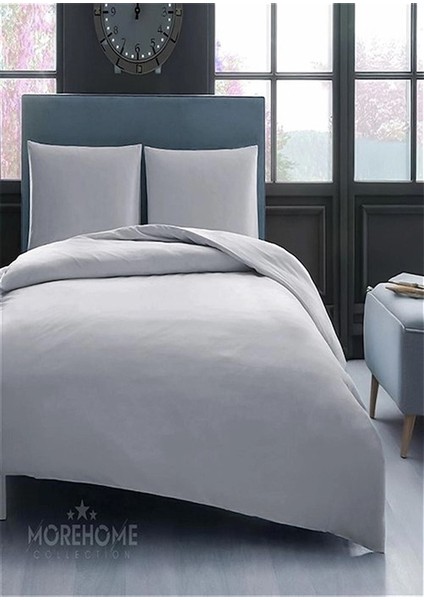 Tek Kişilik Nevresim Seti + Yastık Kılıfı Gri