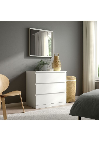 Duvar Aynası, Beyaz, 65X65 cm fiyatları