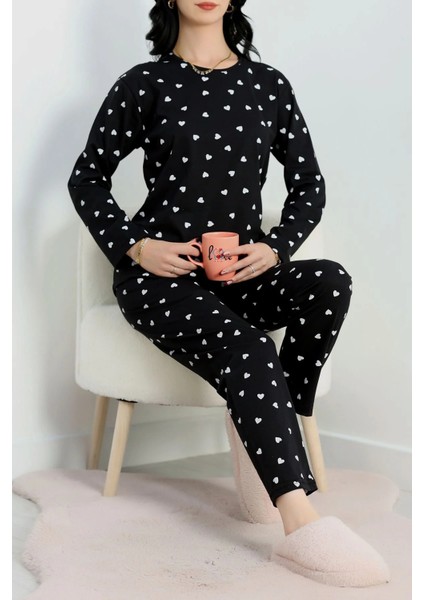 Kalpli Siyah Pijama Takımı