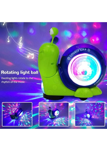 Işıklı Müzikli Yürüyen Salyangoz | Bebek Emekleme Oyuncağı | 9×13,5×13,5 cm Eğitici Oyuncak fiyatları