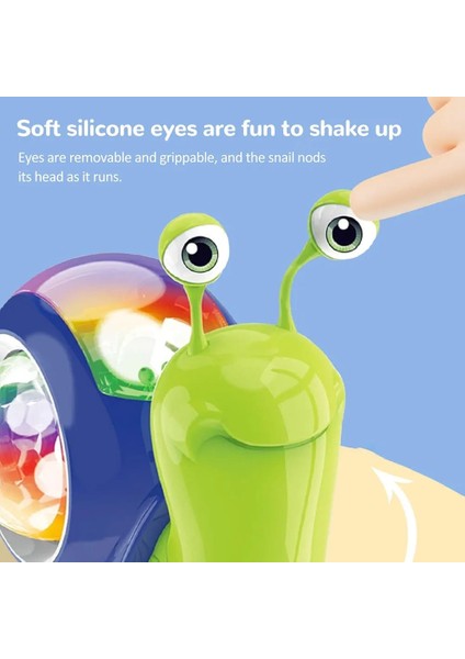 Işıklı Müzikli Yürüyen Salyangoz | Bebek Emekleme Oyuncağı | 9×13,5×13,5 cm Eğitici Oyuncak