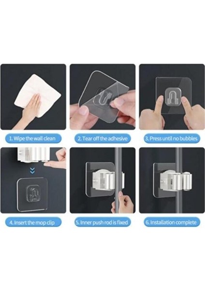 Kendinden Yapışkanlı Pratik Mop Temizlik Fırçası Tutucu Mop Askısı fırsatları
