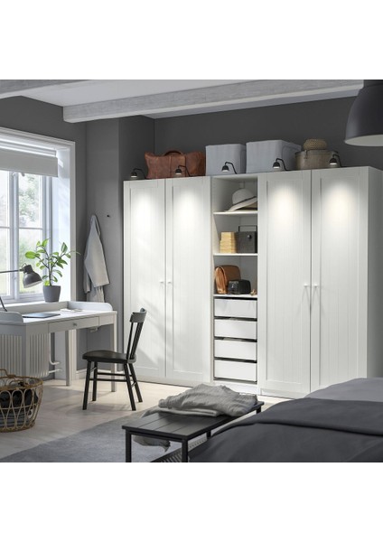 Pax Gardırop, Beyaz, 250X60X201 cm fiyatları