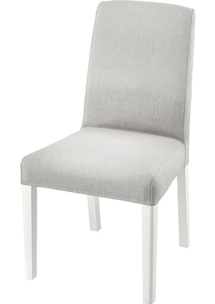 Döşemeli Ahşap Sandalye, Beyaz-Orrsta Açık Gri