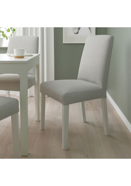 Döşemeli Ahşap Sandalye, Beyaz-Orrsta Açık Gri fırsatları