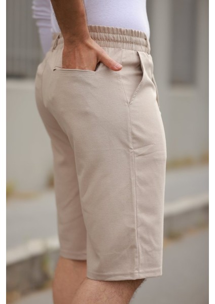 Erkek Beli Bağcıklı ve Düğmeli Bezayağı Kumaş Şort modelleri