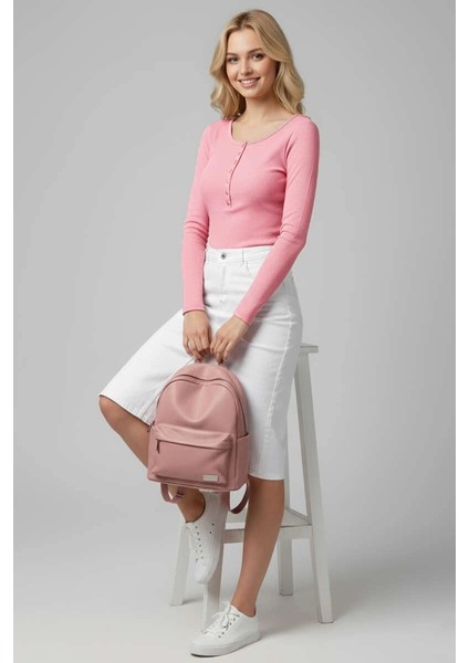 Çıtçıt Detaylı Bluz Pembe T4343