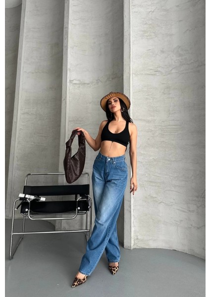 Baggy Süper Taş Bıyık Yıkama Mavi Jeans Pantolon D2007 indirimleri