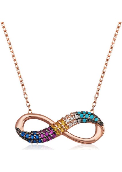 925 Ayar Gümüş Renkli Sonsuzluk Kadın Gümüş Kolye PT2610888