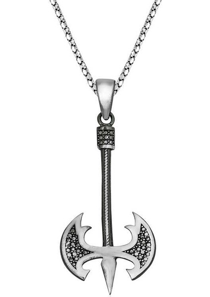 925 Ayar Gümüş Balta Erkek Gümüş Kolye T5681