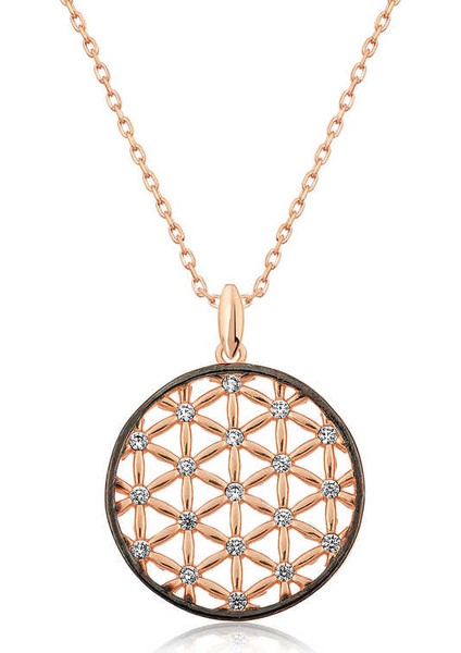 925 Ayar Gümüş Yaşam Çiçeği Kadın Gümüş Kolye T4561