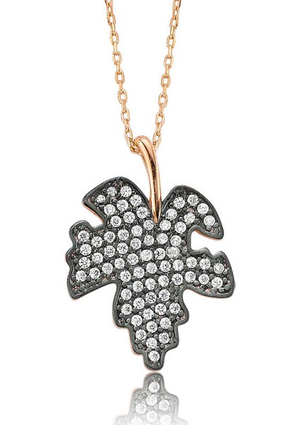 925 Ayar Gümüş Çınar Yaprağı Kadın Gümüş Kolye BR0460271