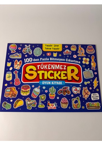 Tükenmez Sticker Oyun Etkinlik Kitabı (100+ Tekrar Kullanılabilir Sticker) Tükenmeyen Sticker Kitap