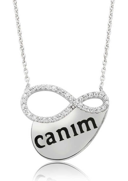 925 Ayar Gümüş Canım Yazılı Sonsuzluk Kolye PT2610300