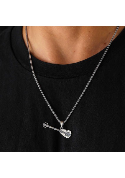 925 Ayar Gümüş Saz Erkek Gümüş Kolye T7916