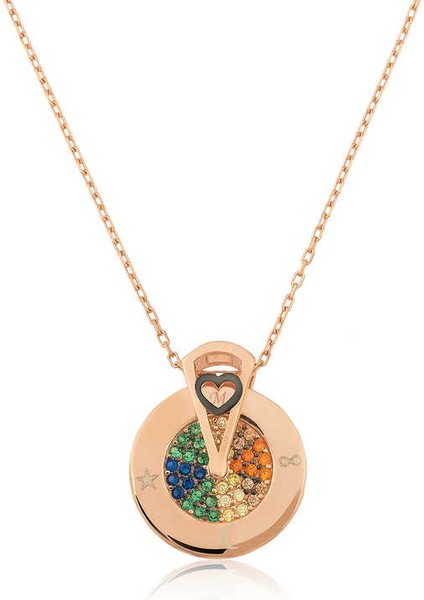 925 Ayar Gümüş Aşk Çarkı Kadın Gümüş Kolye T4580