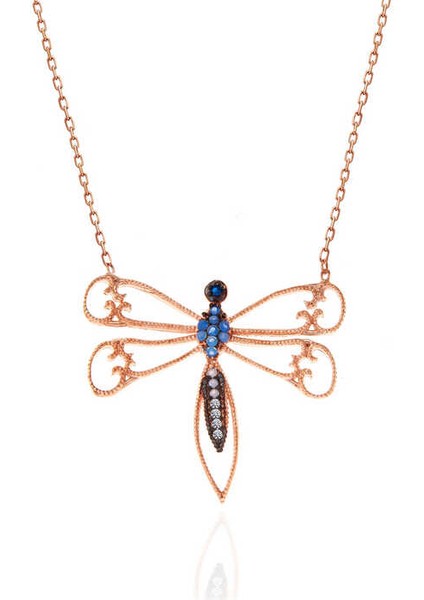 925 Ayar Gümüş Rose Yusufçuk Kadın Gümüş Kolye T7378 modelleri