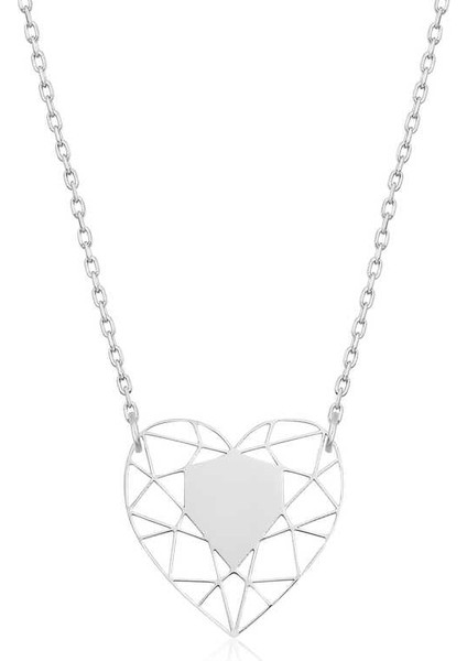 925 Ayar Gümüş Kalp Çemberi Kadın Gümüş Kolye T5521