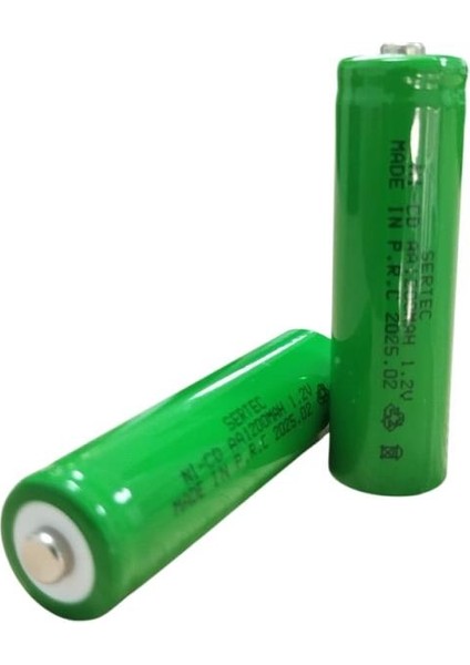 1.2V 1200 Mah - Aa - Ni-Cd Şarjlı Pil - (Başlı)