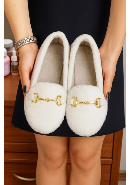 Kadın Zincirli Peluş Ev Terliği Ev Babeti Ev Ayakkabısı Bohça Çeyiz