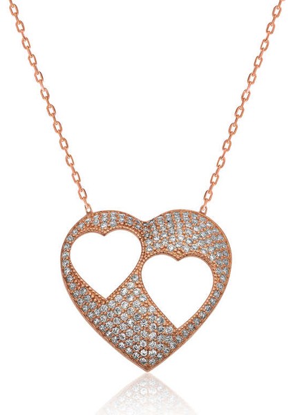 925 Ayar Gümüş Kalpli Kadın Gümüş Kolye PT2610724