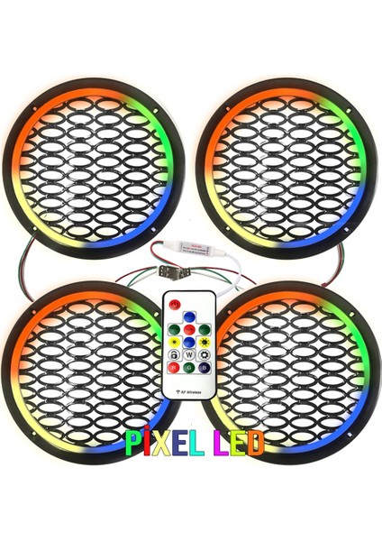 Pixel Ledli 16CM Hoparlör Kapak 4 Adet Animasyonlu PK-5650