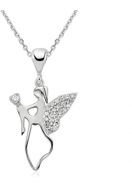 925 Ayar Gümüş Melek Annem Kadın Gümüş Kolye PT0460041