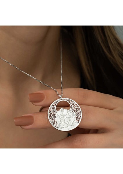 925 Ayar Gümüş Yaşam Çiçeği Kadın Gümüş Kolye T4599 modelleri