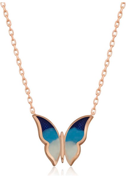 925 Ayar Gümüş Minimal Kelebek Bayan Gümüş Kolye T5955