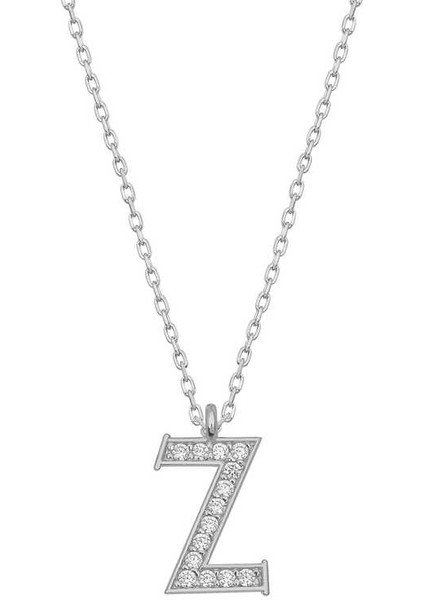 925 Ayar Gümüş Z Harfi Kadın Gümüş Kolye T6703