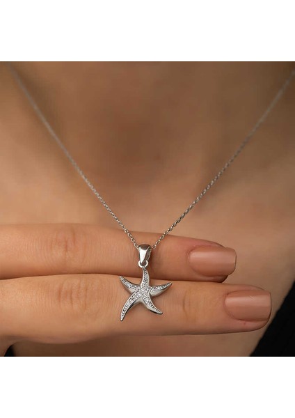 925 Ayar Gümüş Deniz Yıldızı Kadın Gümüş Kolye T4705 fiyatları