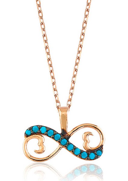 925 Ayar Gümüş Kalpli Sonsuzluk Kadın Gümüş Kolye PT2610392