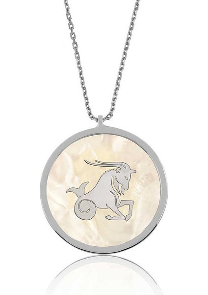 925 Ayar Gümüş Oğlak Burcu Kadın Gümüş Kolye PT2610572