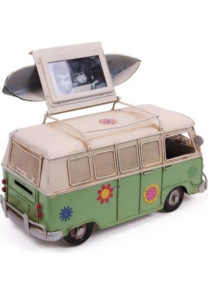 Dekoratif Metal Minibüs Çerçeveli ve Kumbaralı Hediyelik (3098) modelleri