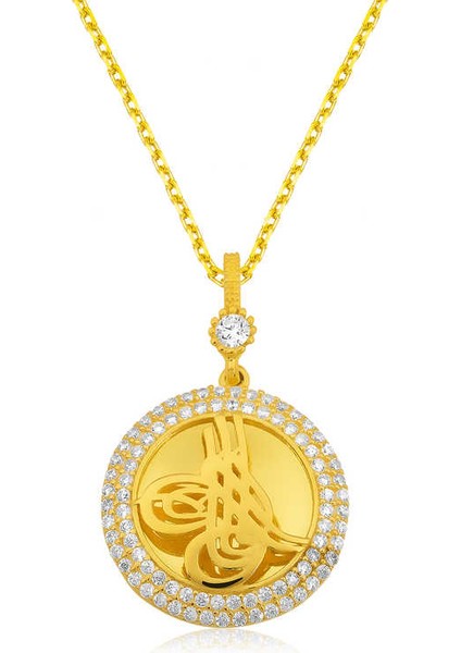 925 Ayar Gümüş Tuğralı Kadın Gümüş Kolye PT2610840