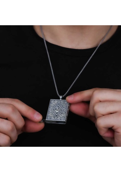 925 Ayar Gümüş Kare Içi Açılabilen Muskalık Gümüş Kolye T6003 modelleri