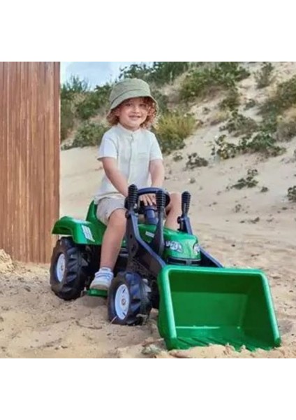 Kepçeli Pedallı Yeşil Traktör | 36+ Ay Çocuk Oyuncağı | 105×45×52 cm | Korna & Dayanıklı
